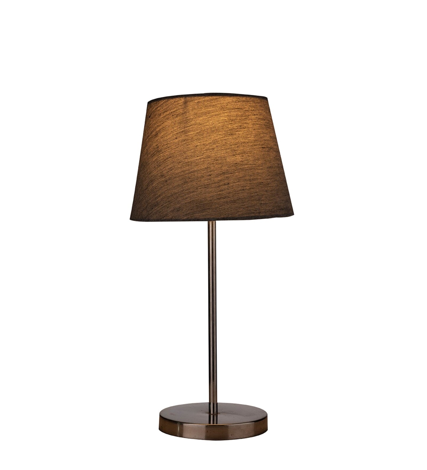 Traditional Jute Grey Color Shade Table Lamp with Silver Finish Base