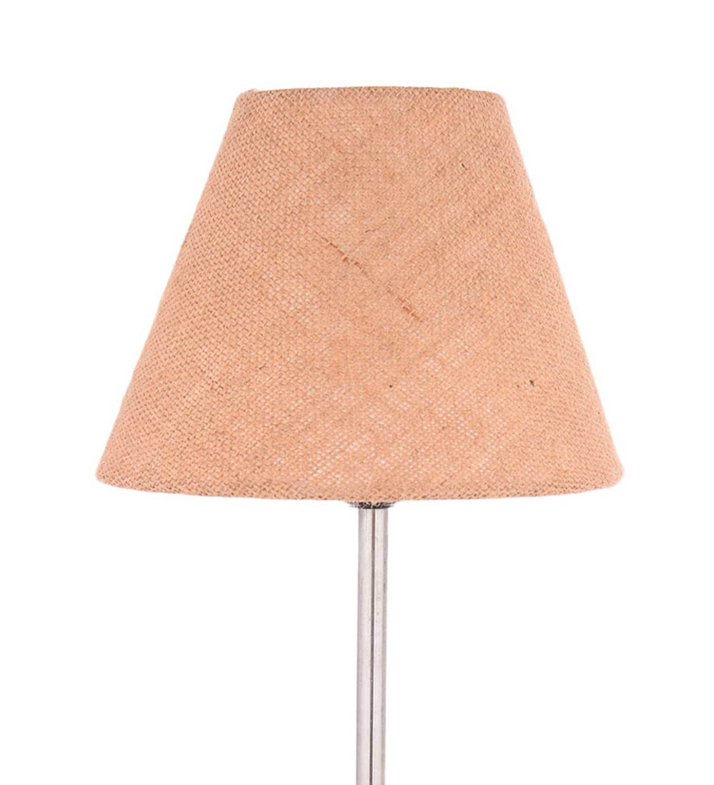 Traditional Jute Shade Table Lamp with Silver Finish Base