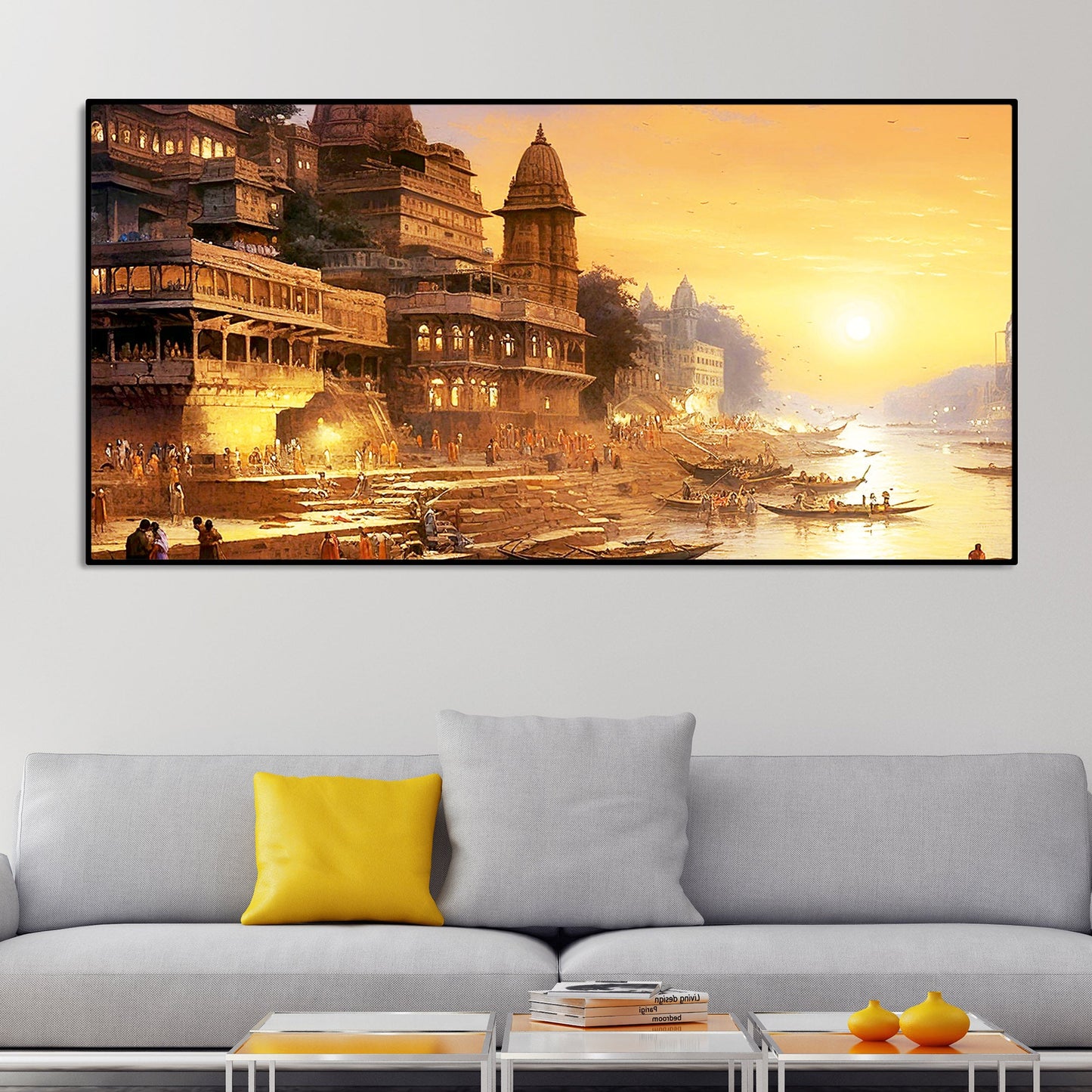 Varanasi City of Spiritual Hub Canvas Wall Painting