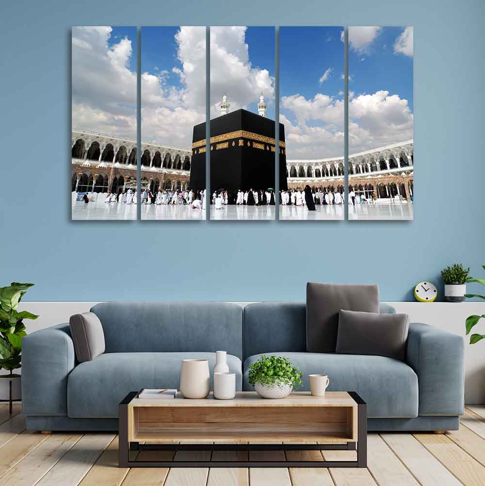 Masjid Al Haram Wall Painting of Five Pieces Set