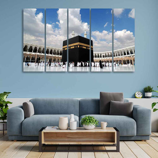 Masjid Al Haram Wall Painting of Five Pieces Set