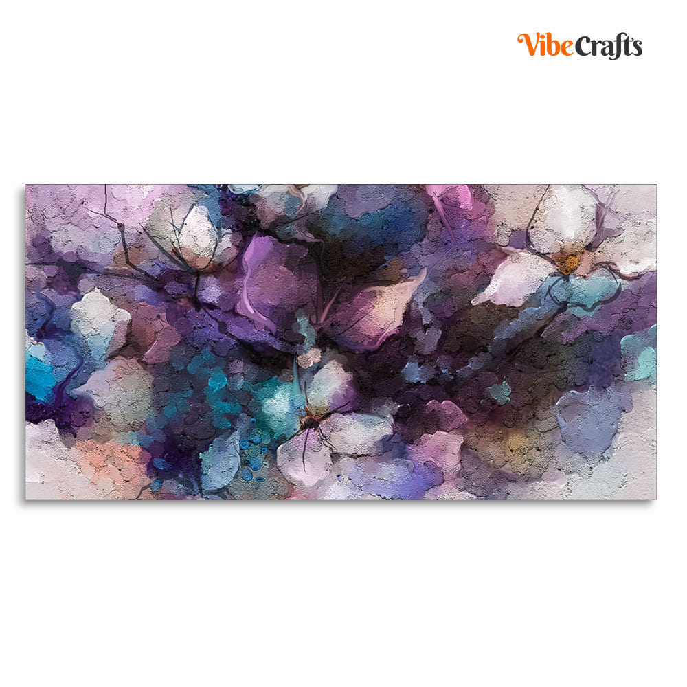 Abstract Purple Ethereal Floral Design Premium Canvas Wall Painting