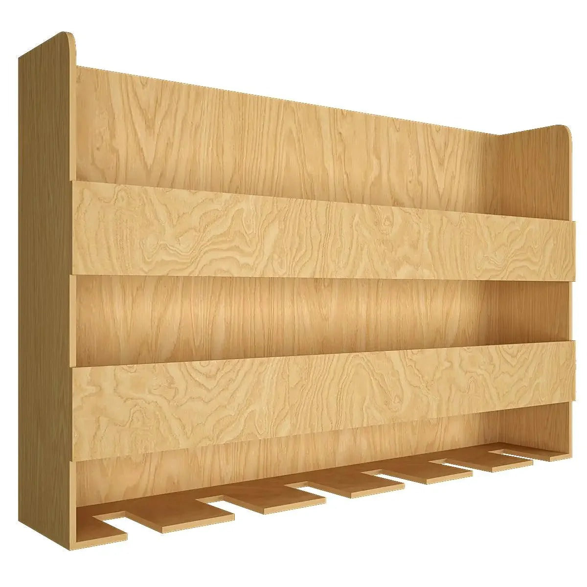 Aesthetic Look Backlit Wall Mounted Mini Bar Shelf in Light Oak Finish