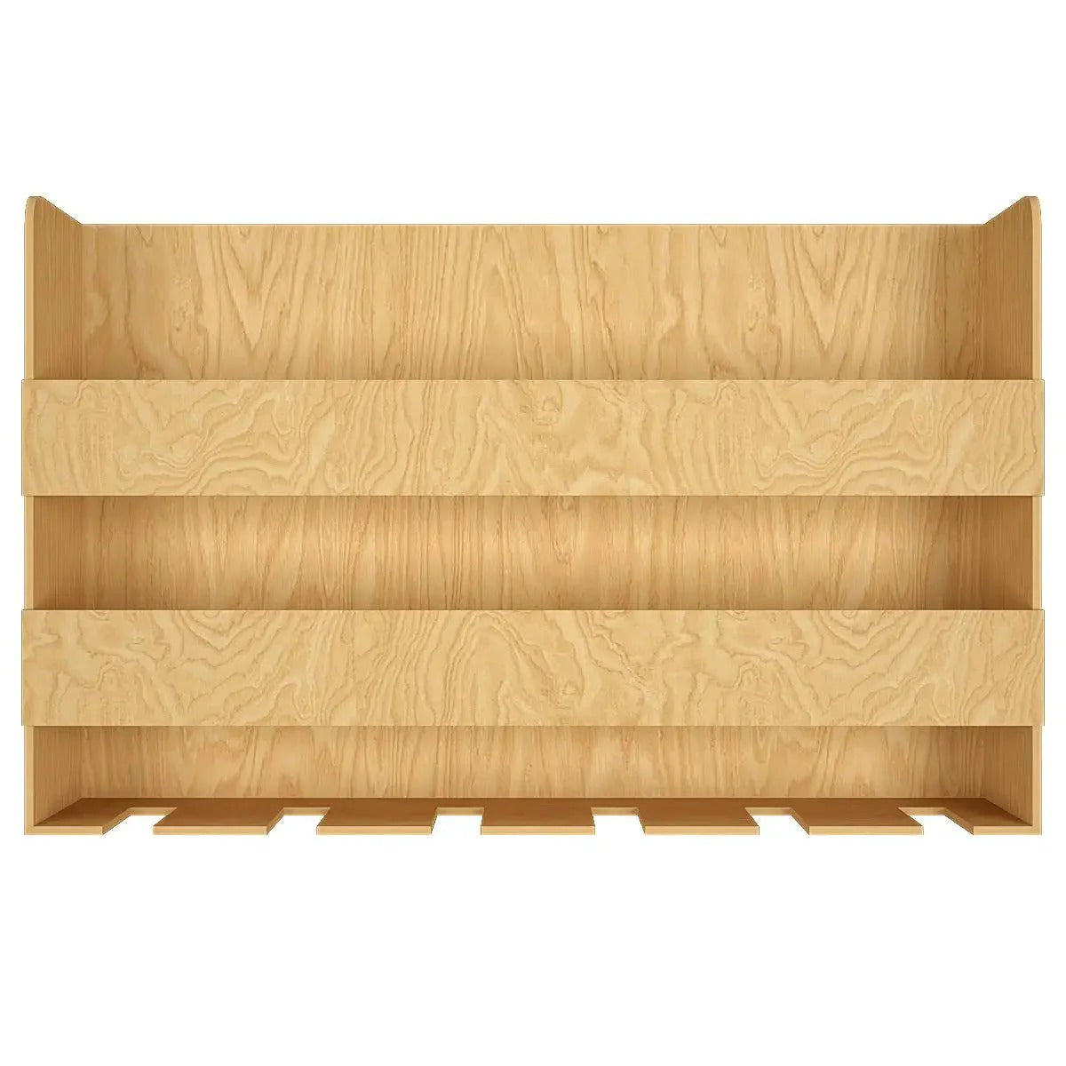 Aesthetic Look Backlit Wall Mounted Mini Bar Shelf in Light Oak Finish