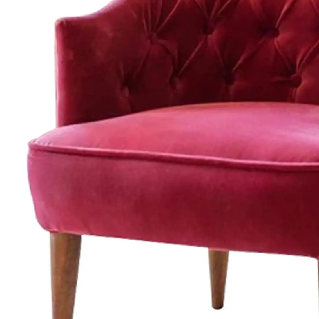 Artistic Cushiony Red Wide Backrest Velvet Sofa Lounge Chair