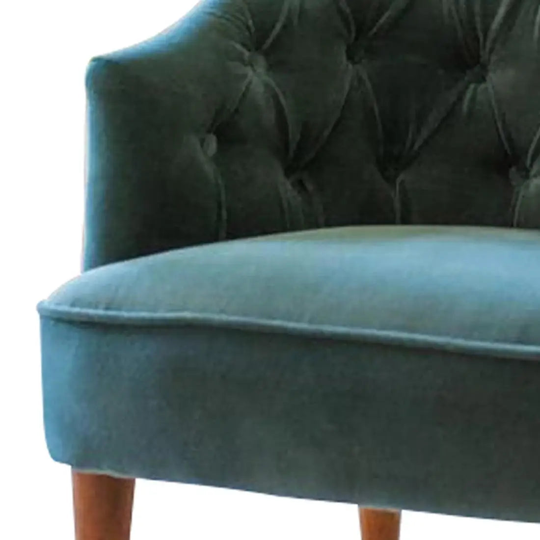 Artistic Cushiony Sea Green Wide Backrest Velvet Sofa Lounge Chair