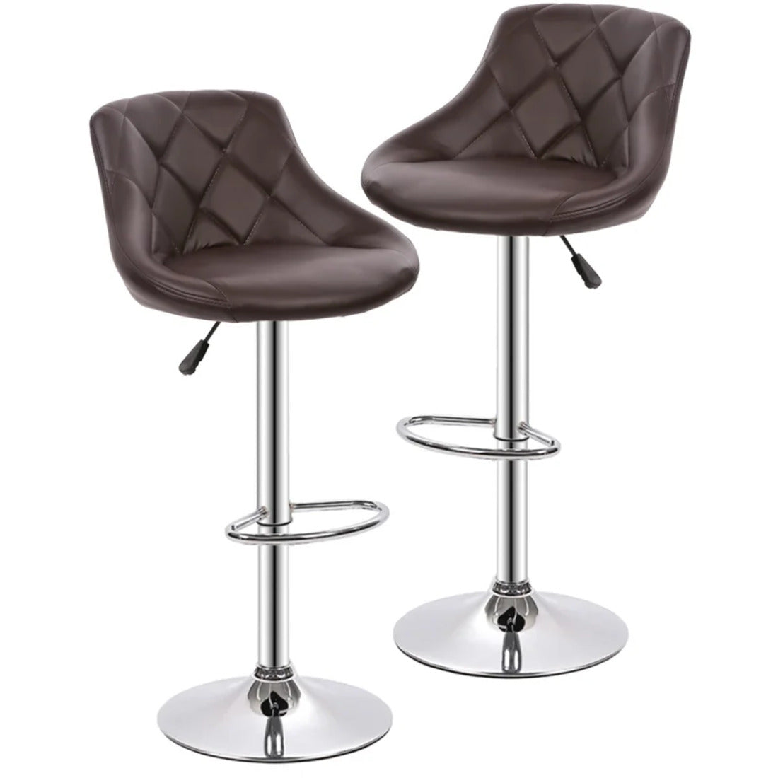 Back Rest Coral Classic Brown Comfy Leatherette Bar Stool / Long Chair