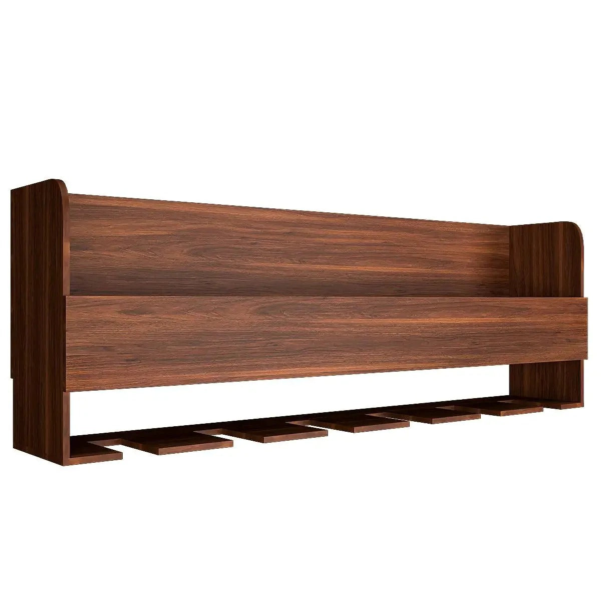 Backlit MDF Bar Mini Bar Shelf Cabinet in Walnut Finish