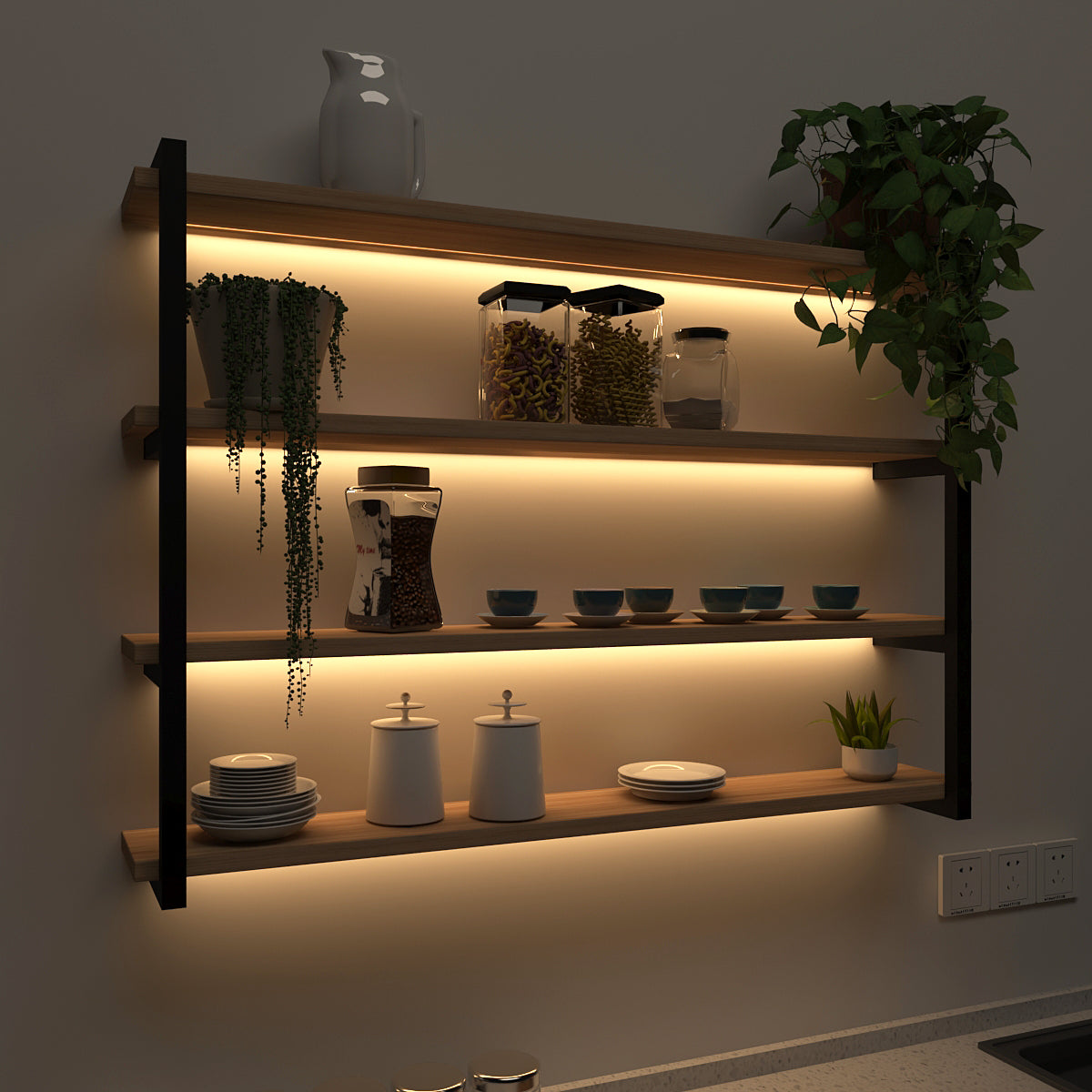 Backlit Wall Shelf / Book Shelf In Contemporary Design