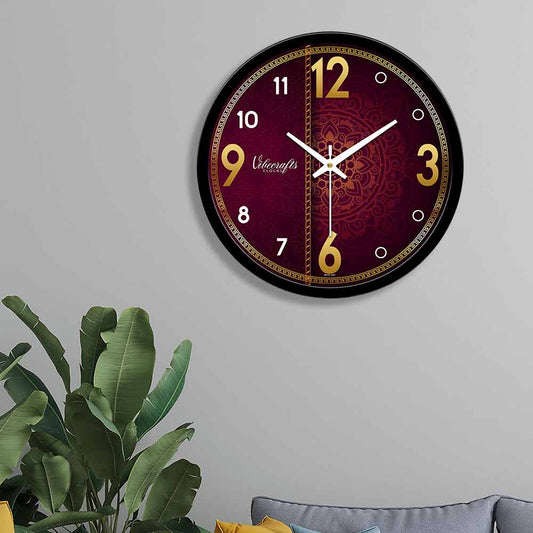 Beautiful Brown & Golden Pattern Designer Wall Clock