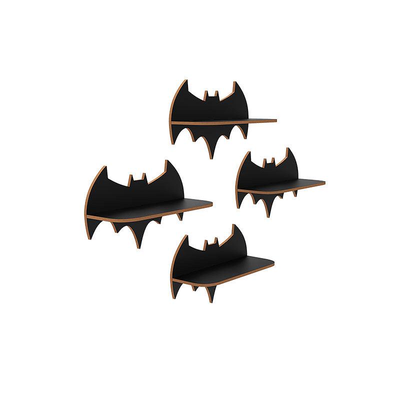 Beautiful Design Batman Shaped Wooden Wall Shelf Set Of Four