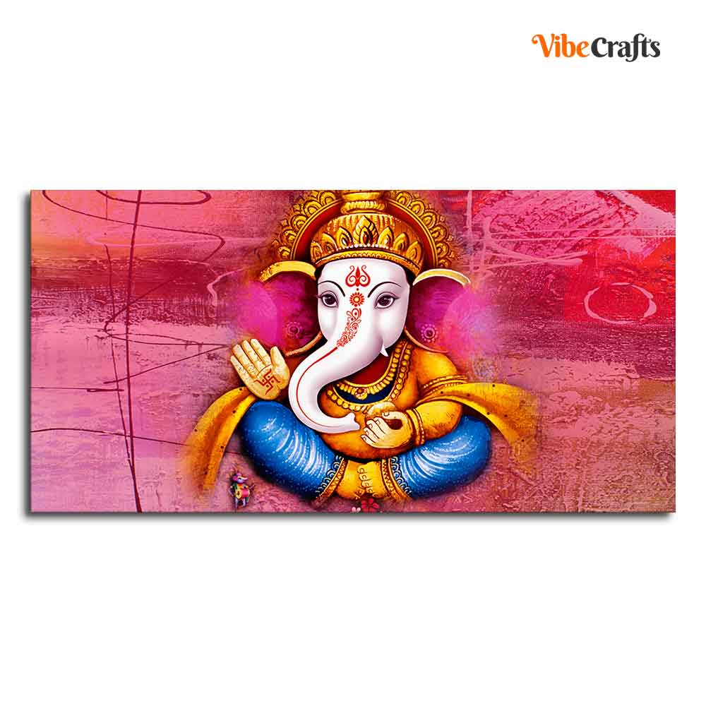 Beautiful Ganesha Abstract Art Canvas Wall Painting