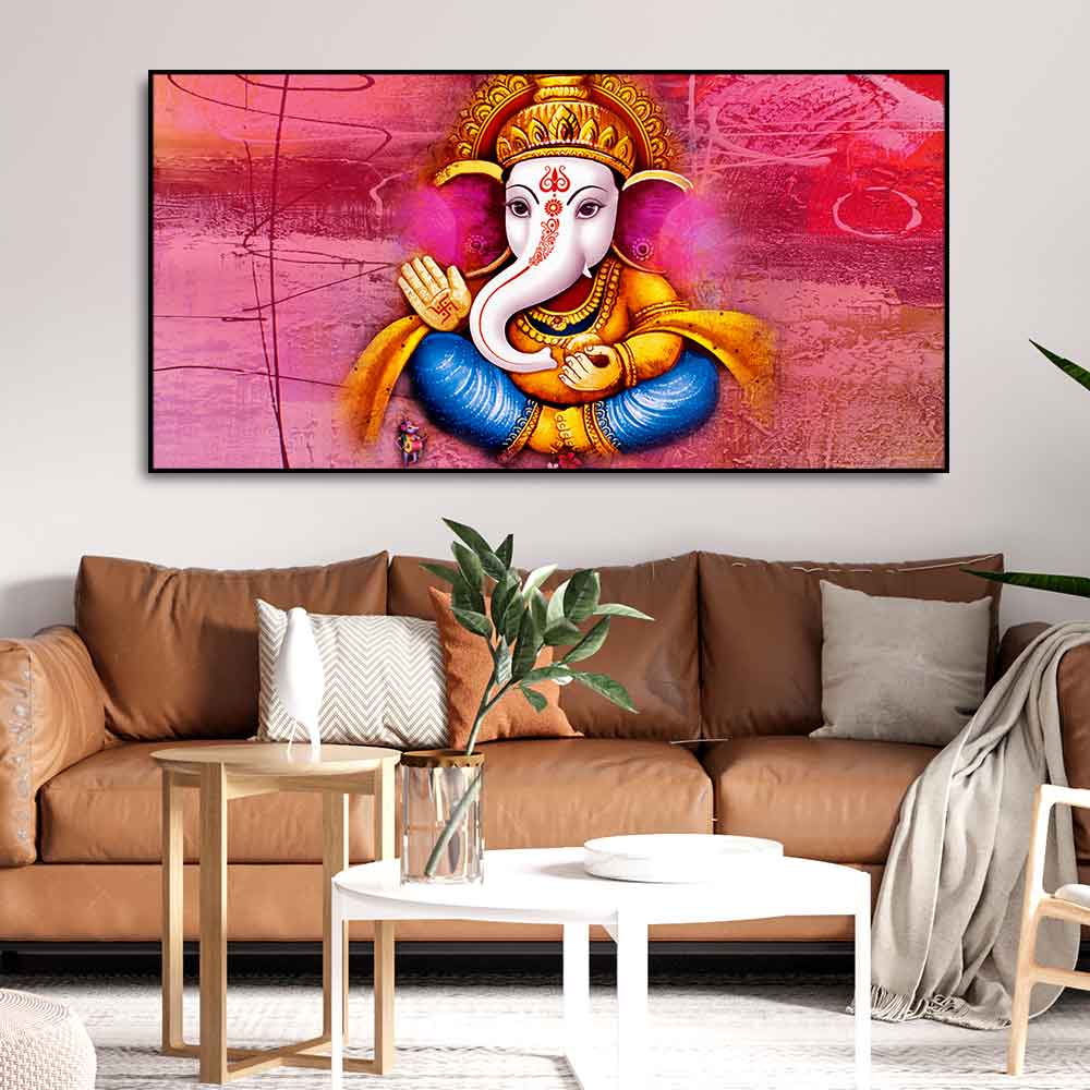 Beautiful Ganesha Abstract Art Canvas Wall Painting