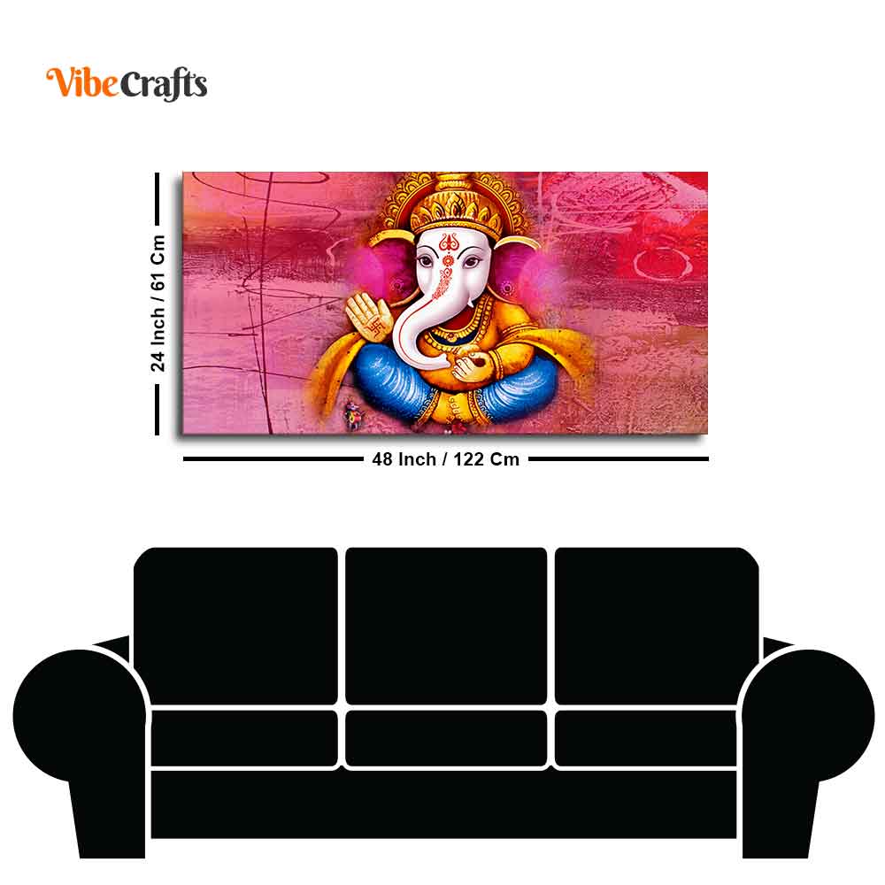 Beautiful Ganesha Abstract Art Canvas Wall Painting