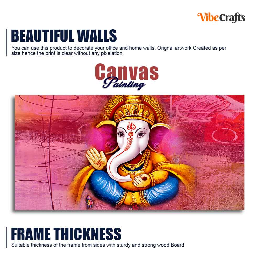 Beautiful Ganesha Abstract Art Canvas Wall Painting