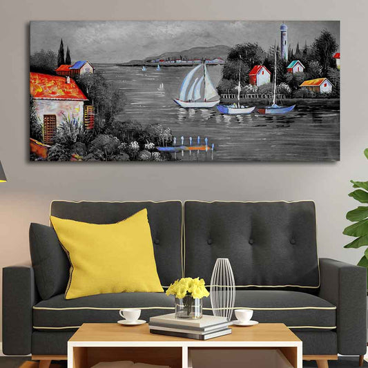 Beautiful Lake View Scenery Canvas Wall Painting