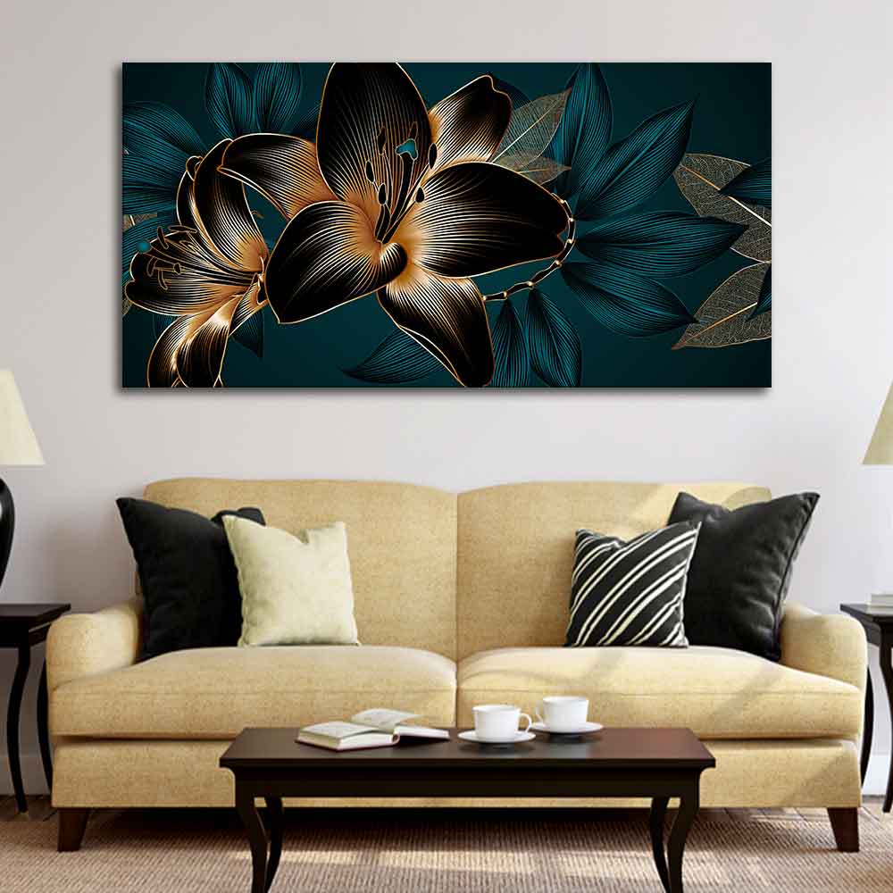 Beautiful Lilies Flowers Canvas Wall Painting