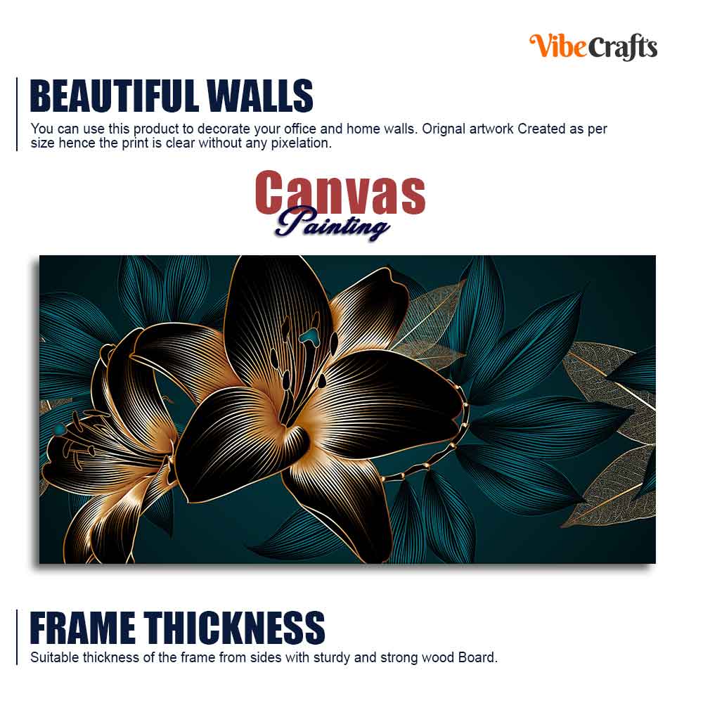 Beautiful Lilies Flowers Canvas Wall Painting