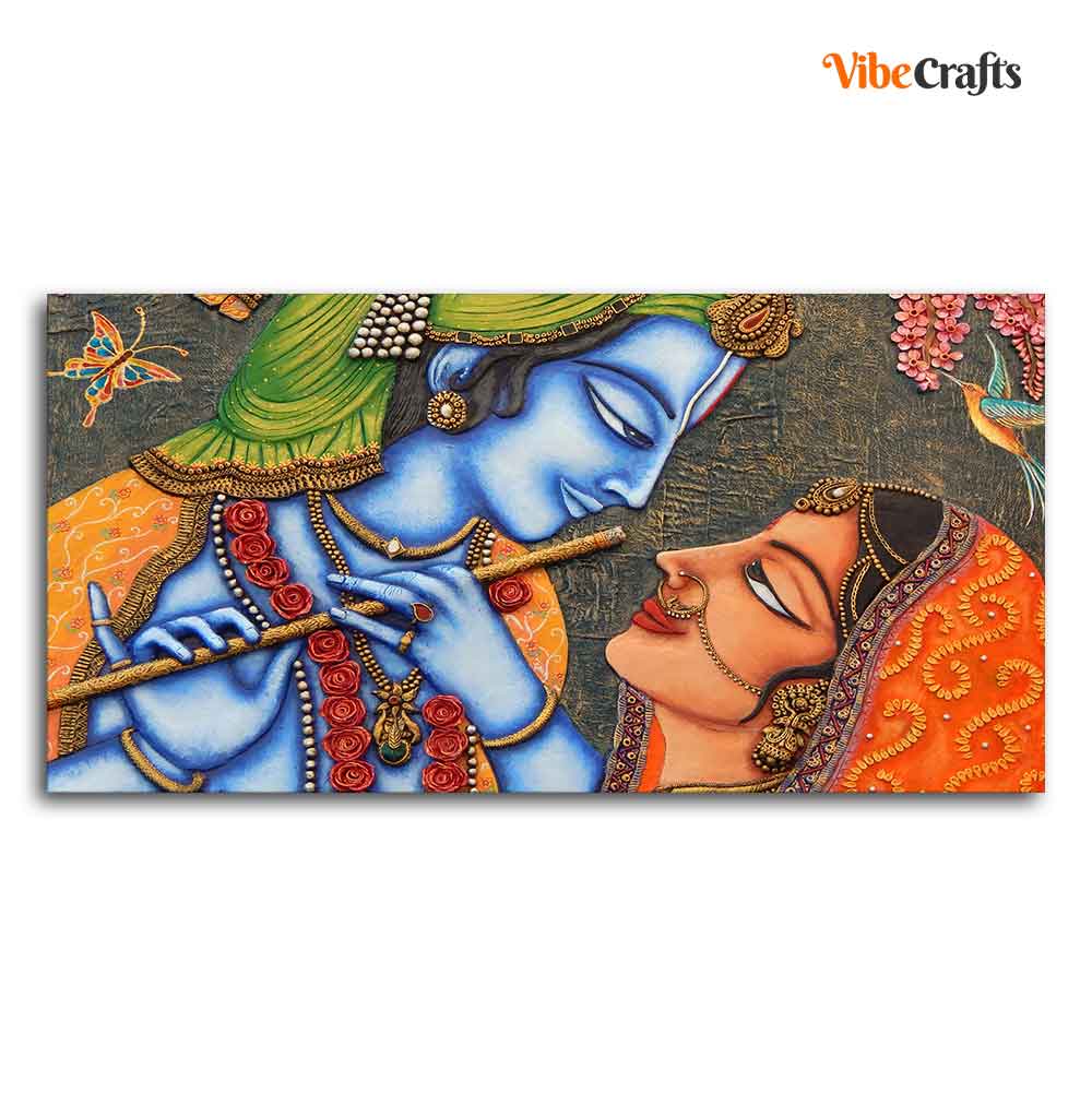 Beautiful Lord Radha Krishna Canvas Big Wall Painting Wall Art