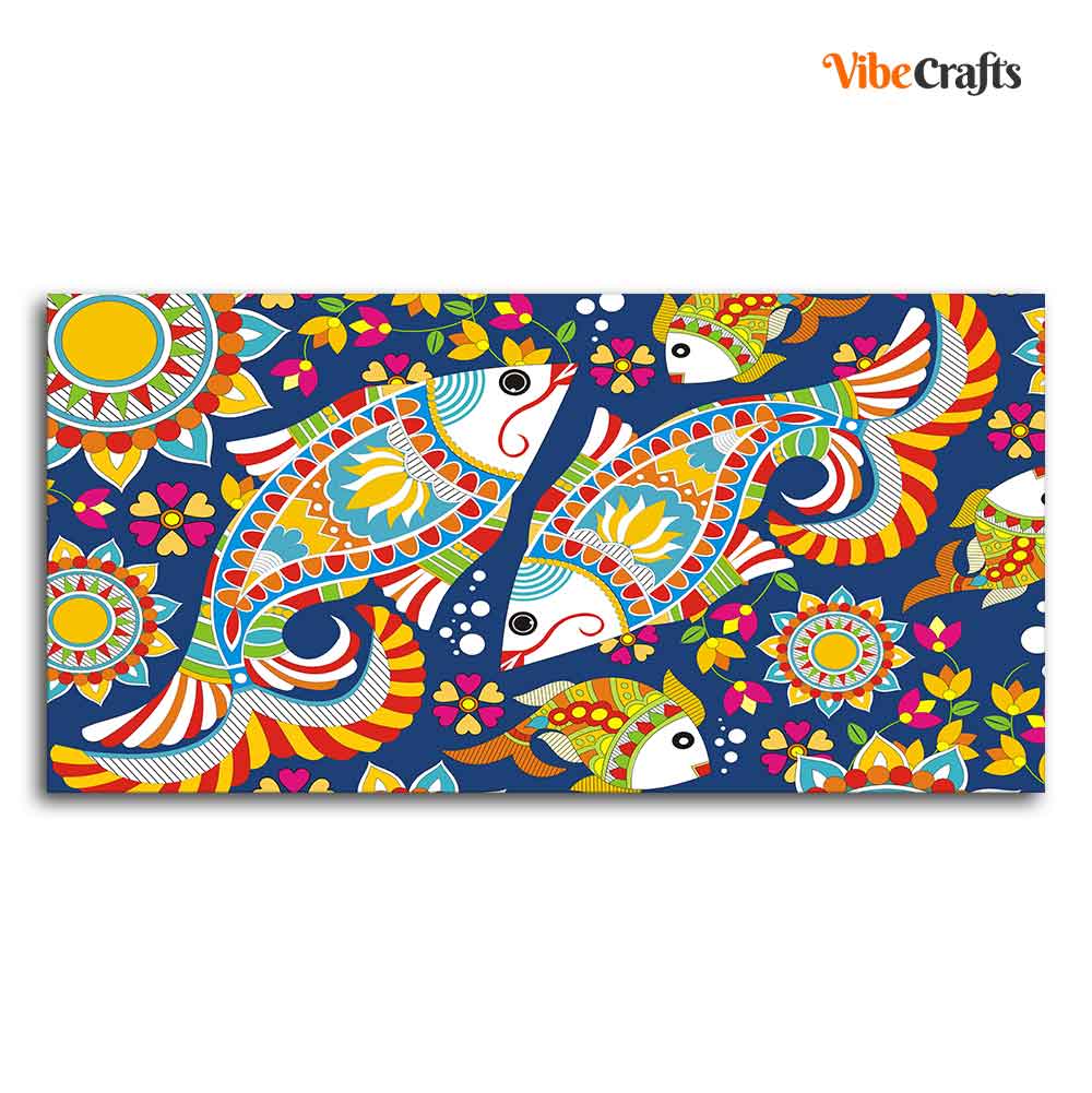 Beautiful Madhubani Art Canvas Wall Painting