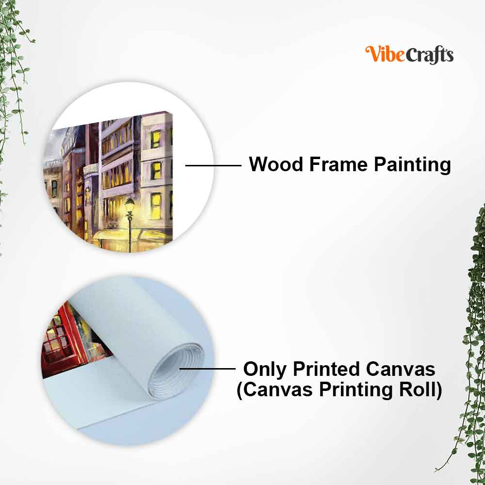 Beautiful Street view of London Premium Wall Painting