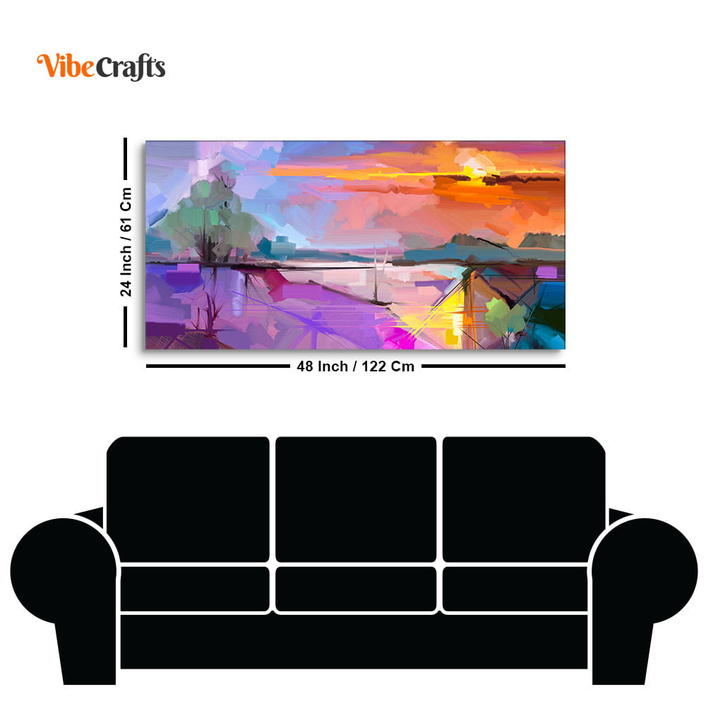 Beautiful Sunset View Abstract Art Canvas Wall Painting