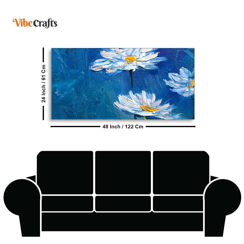 Beautiful White Flower Modern Design Premium Canvas Wall Painting