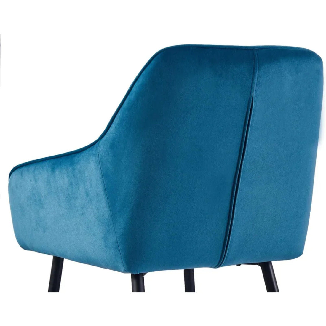 Blue Diamond Cut Velvet Accent Comfy Chair with Black Legs