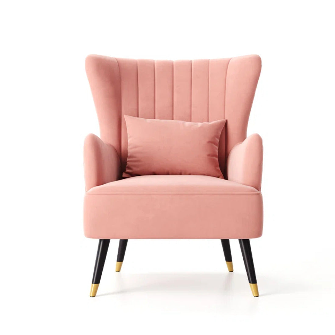 Classic Peach Chic Tufted Sofa Lounge Chair with Cushion