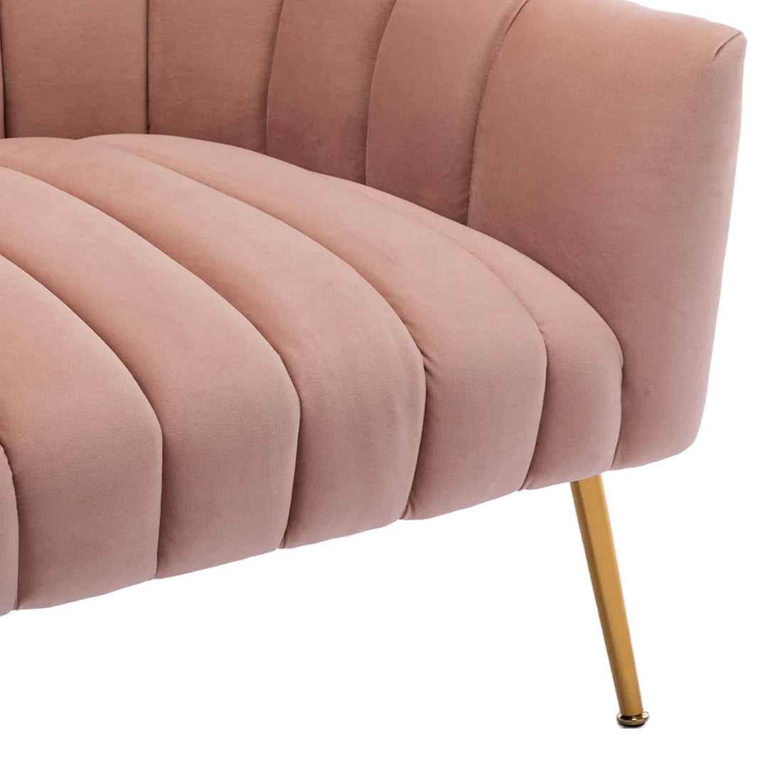 Classic Pink Tufted Velvet Sofa Lounge Chair