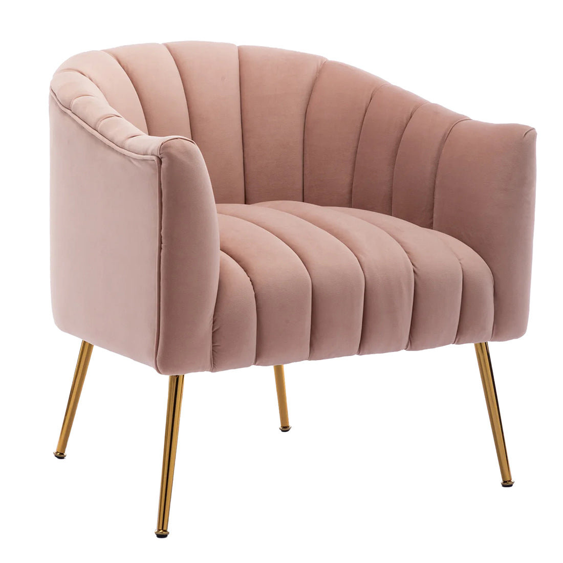 Classic Pink Tufted Velvet Sofa Lounge Chair