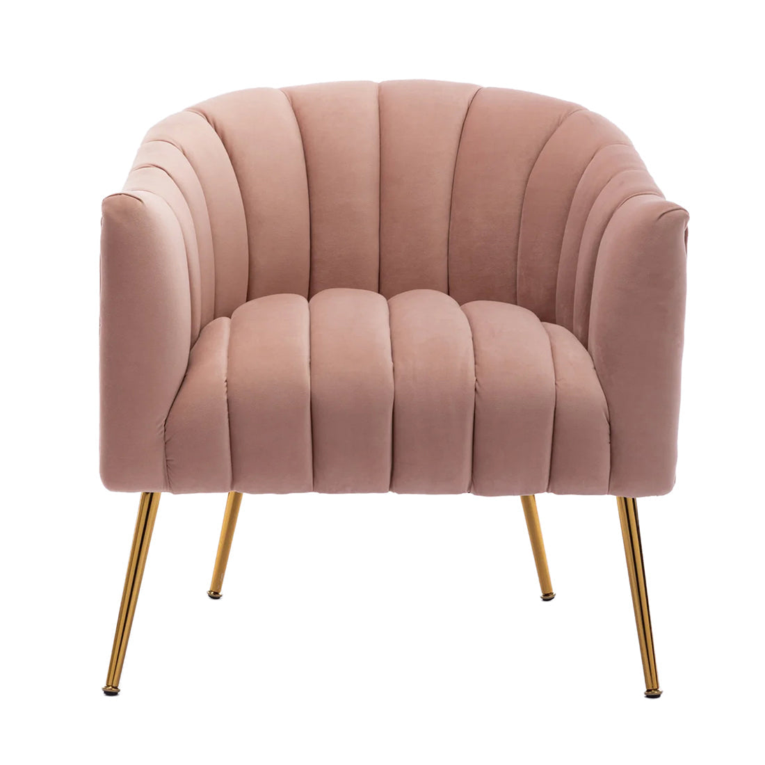 Classic Pink Tufted Velvet Sofa Lounge Chair