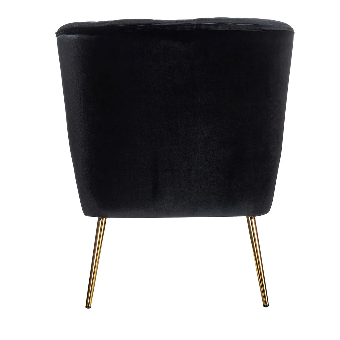 Classic Style Curved Back Black Velvet Accent Chair