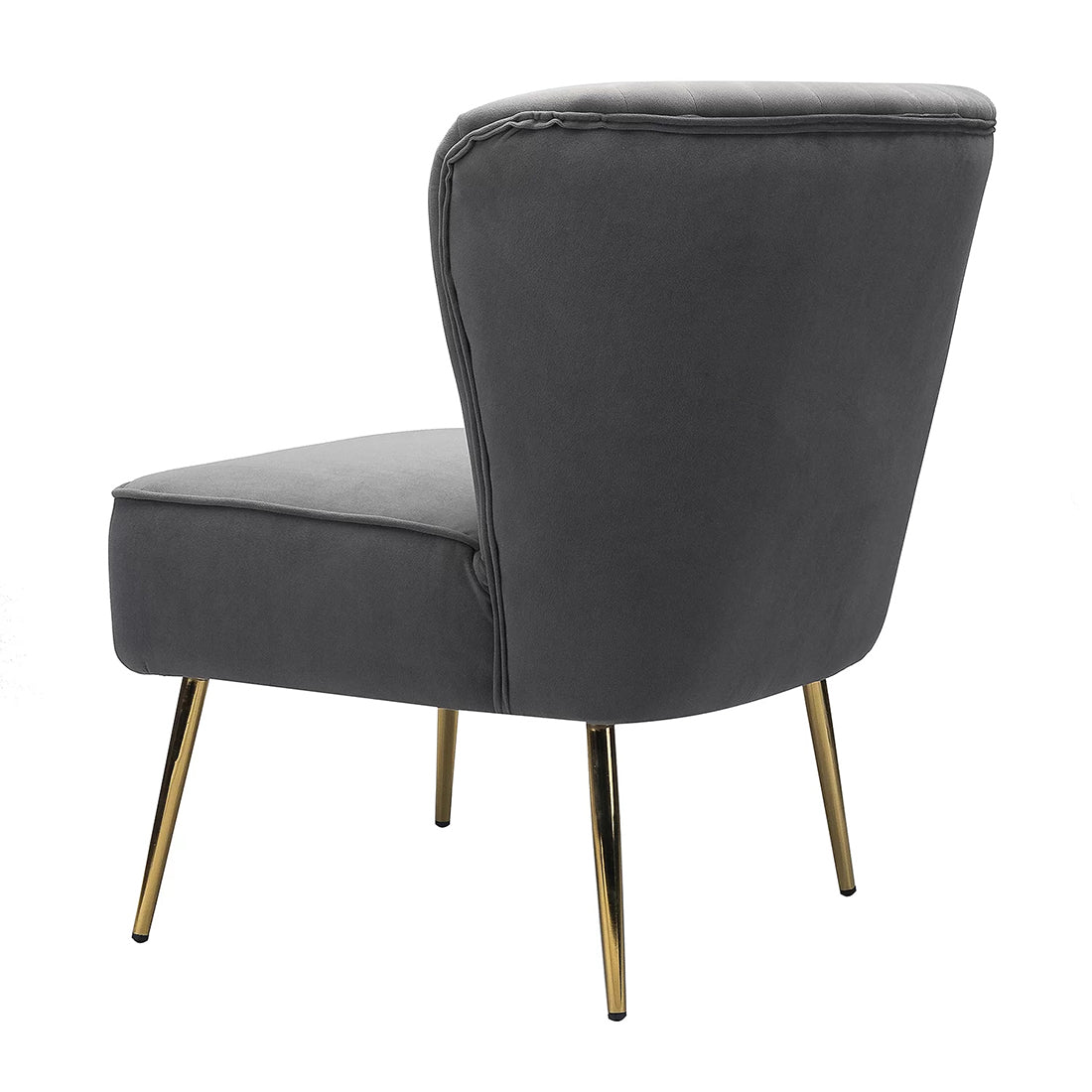 Classic Style Curved Back Grey Velvet Accent Chair