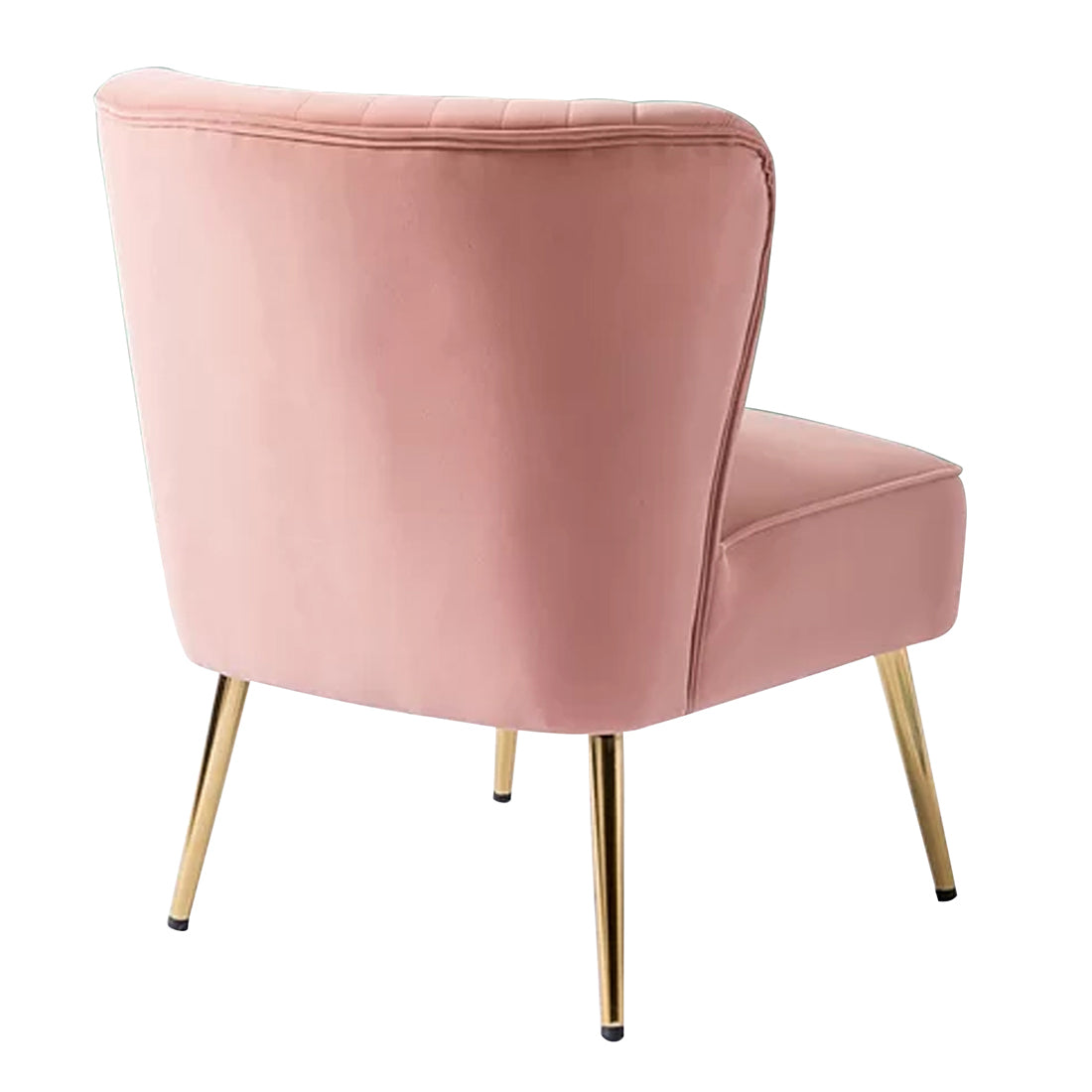 Classic Style Curved Back Pink Velvet Accent Chair