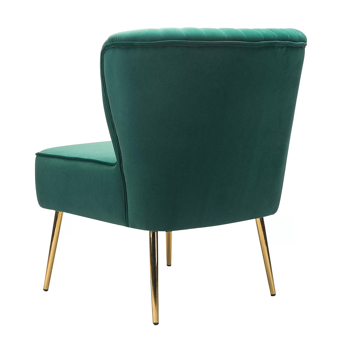 Classic Style Curved Back Teal Velvet Lounge Chair