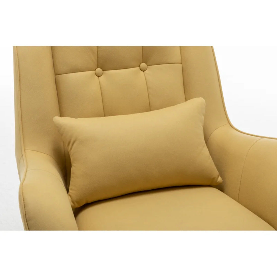 Classic Yellow Thick Padded Velvet Sofa Lounge Chair with Cushion