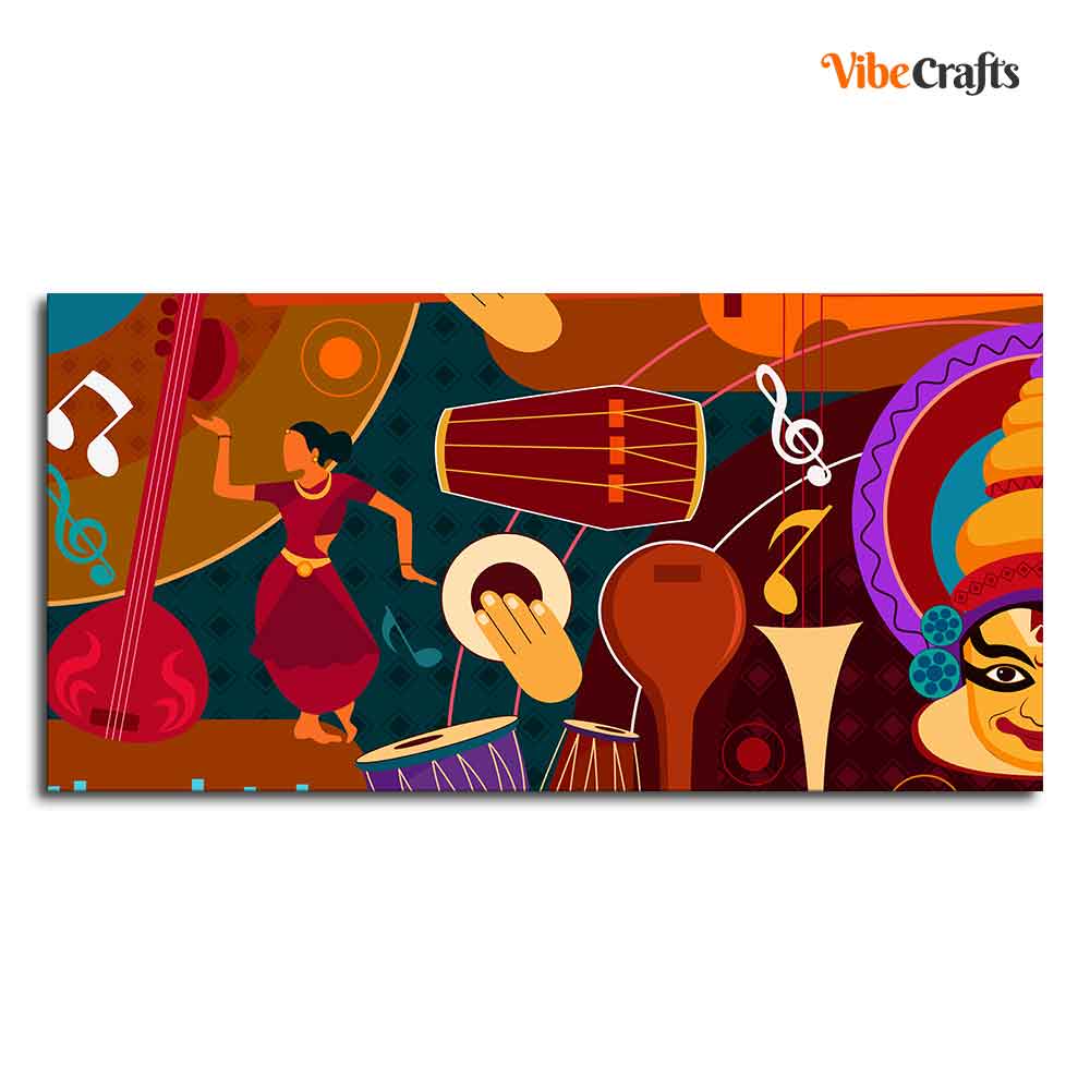 Dance & Music Instruments Premium Canvas Wall Painting