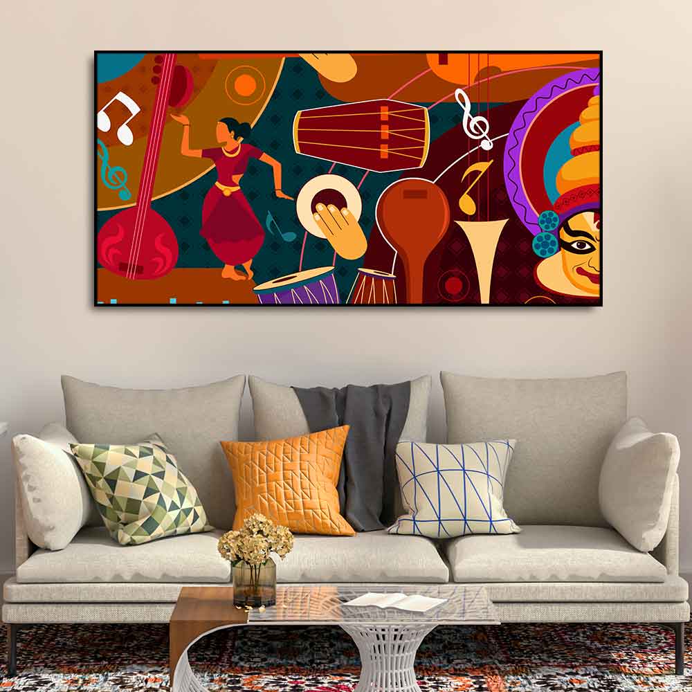 Dance & Music Instruments Premium Canvas Wall Painting