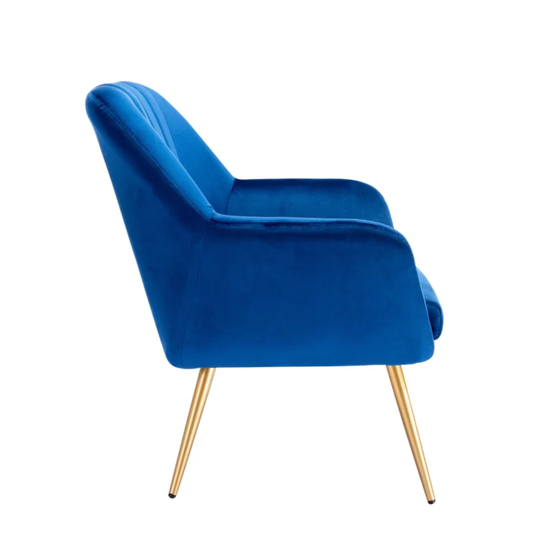 Dense Padded Bright Blue Comfy Velvet Accent Chair