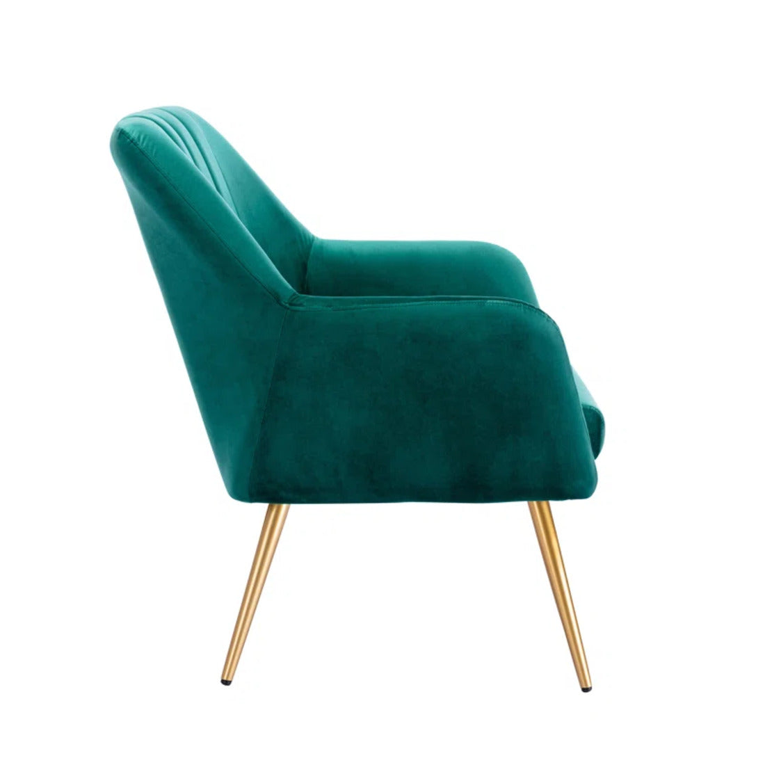 Dense Padded Bright Green Comfy Velvet Accent Chair