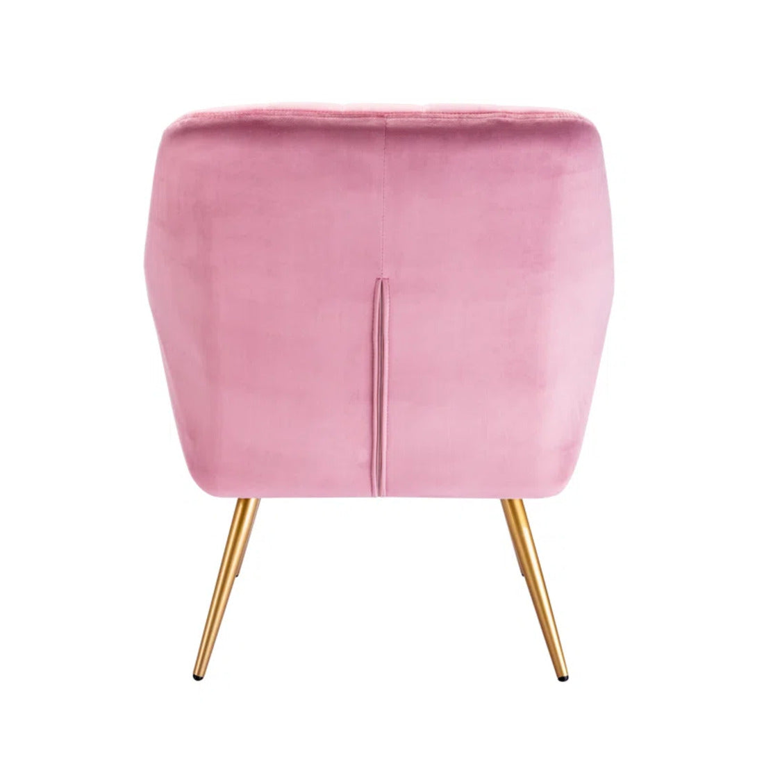 Dense Padded Bright Pink Comfy Velvet Accent Chair