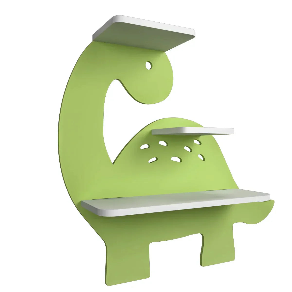 Dinosaur Shaped Wooden Wall Storage Shelf for Kids