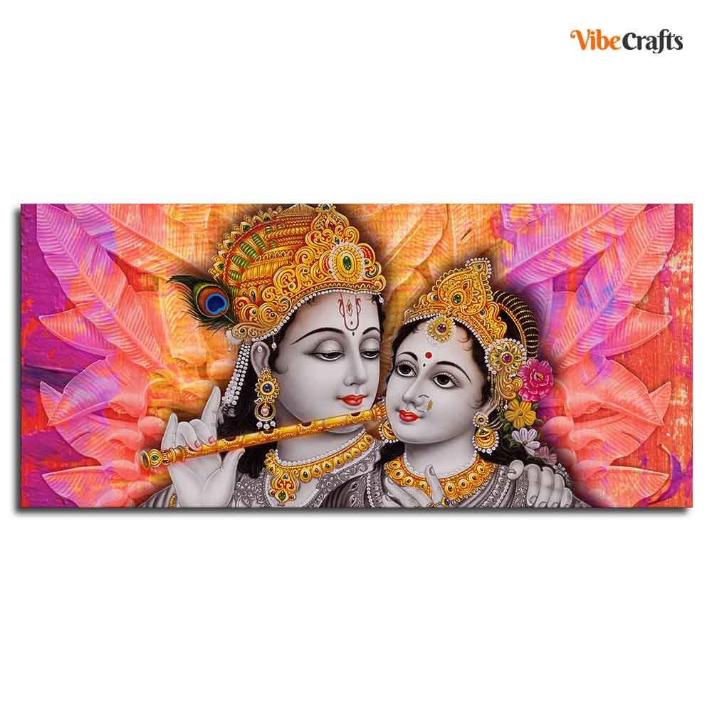 Divine Radha Krishna Big Canvas Wall Painting