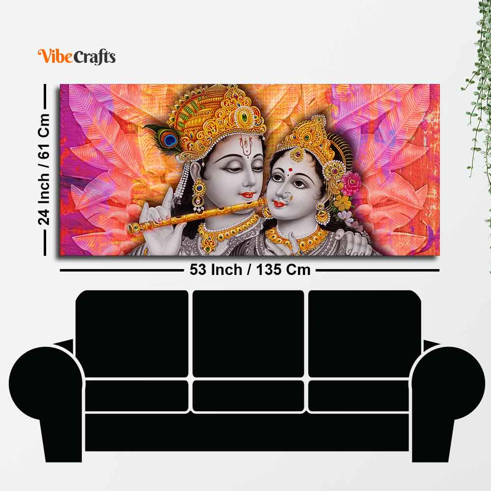 Divine Radha Krishna Big Canvas Wall Painting