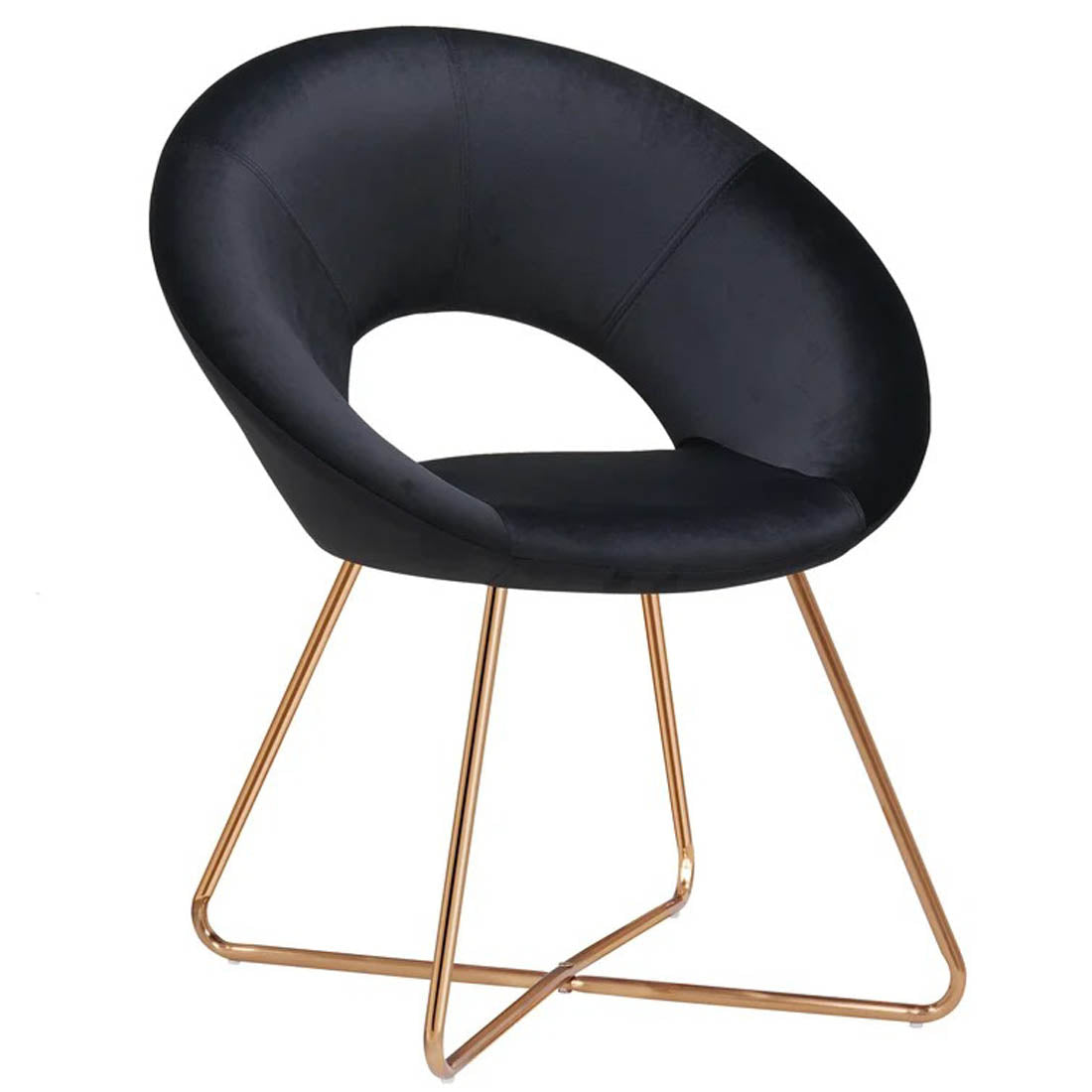 Edgy Shell Designer Shape Black Accent Chair