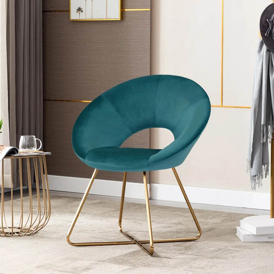 Edgy Shell Designer Shape Blue Accent Chair