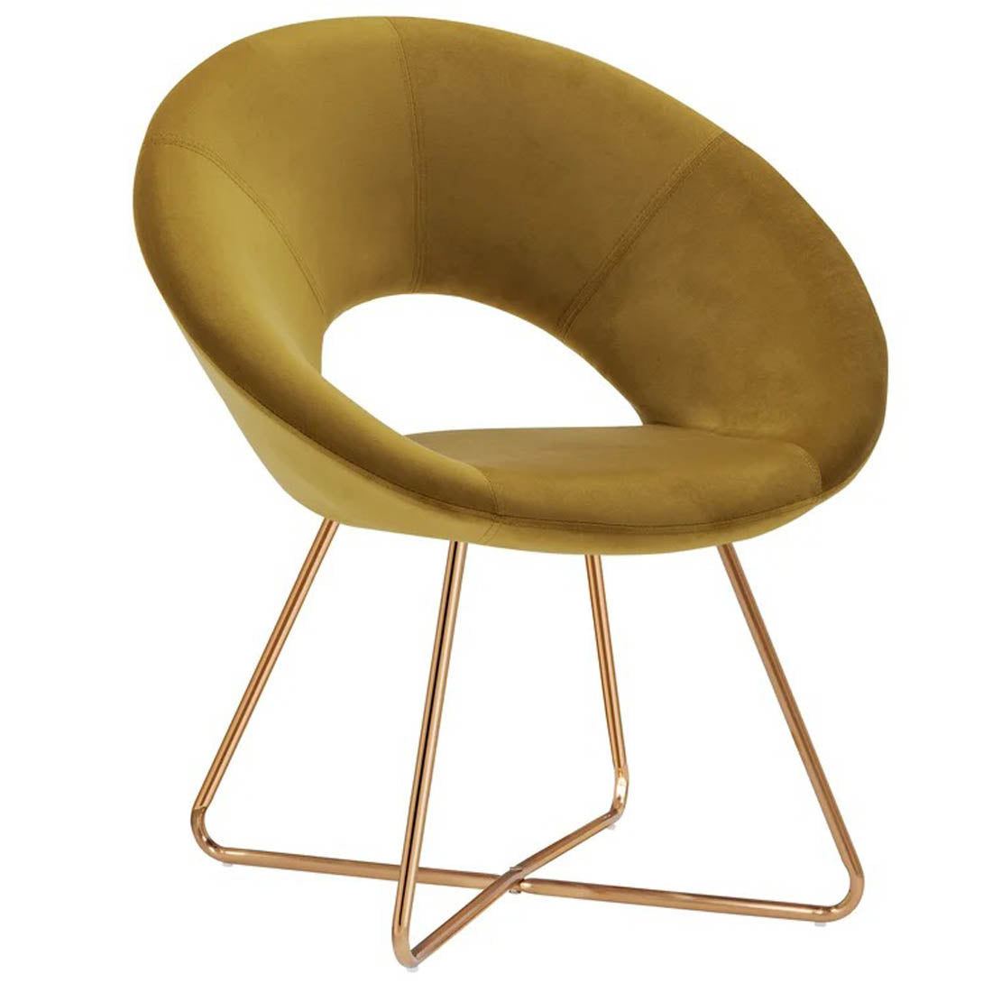 Edgy Shell Designer Shape Yellow Accent Chair