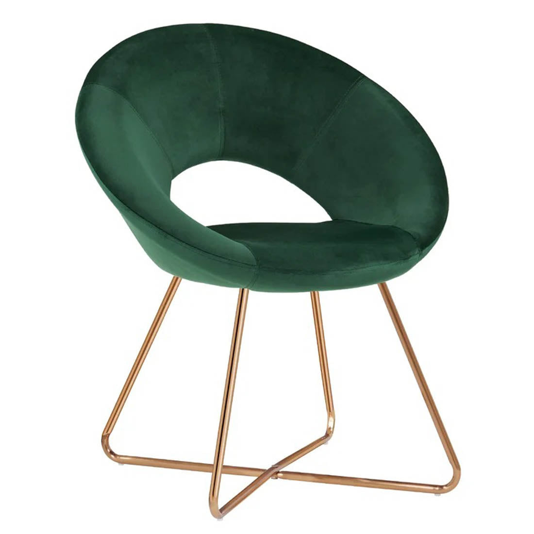 Edgy Shell Shaped Royal Green Accent Chair