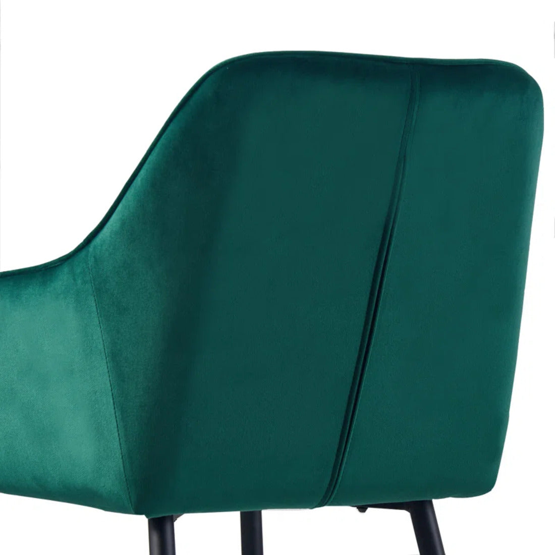 Emerald Diamond Cut Velvet Accent Armchair with Black Legs